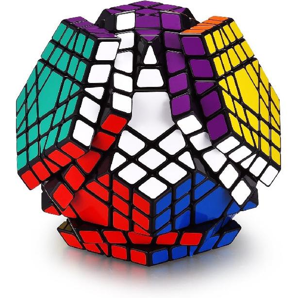 Hann Megaminx Pyraminx Speed Cube 2x2 3x3 Kilominx Megaminx Pyramid Dodecahedron Black Magic Cube Puzzle Games Twist Fidget Toys (5x5 Megaminx Black)
