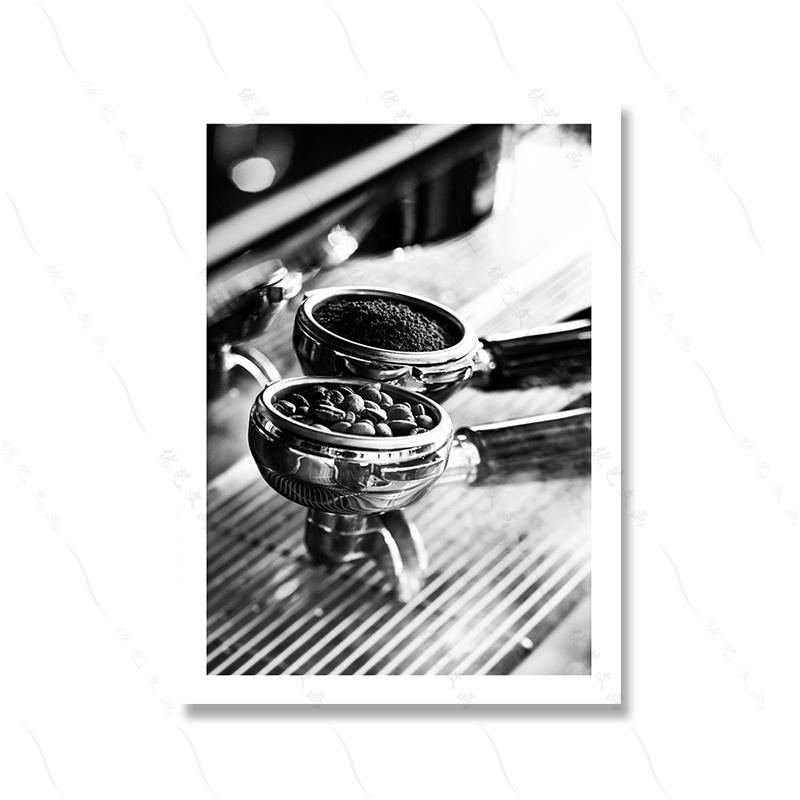 

Черно-белая модная картина Кофемашина Постер Печать Кофемолка Холст Картина Комната Домашний декор Кафе Живое Искусство 21x30cm No Framed