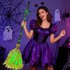 Bendable Stick Halloween Magic Witch Broomstick Glowing Halloween Party Broom Prop  Indoor