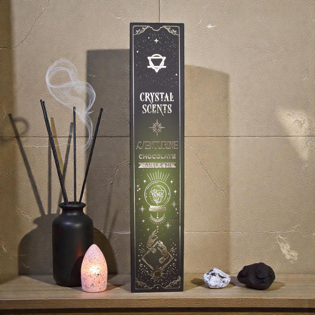 Aventurine Crystal Scents Smudge Incense – Chocolate