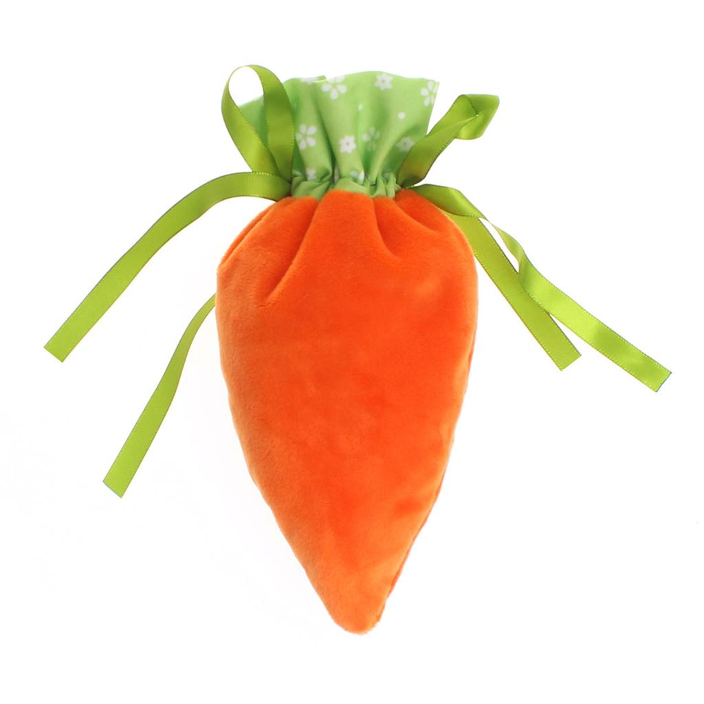 2025 Happy Easter New Carrot Shape Drawstring Fabric Cute Party Candy Gift Bags Large Capacity Candy Wrapping Gift Bags