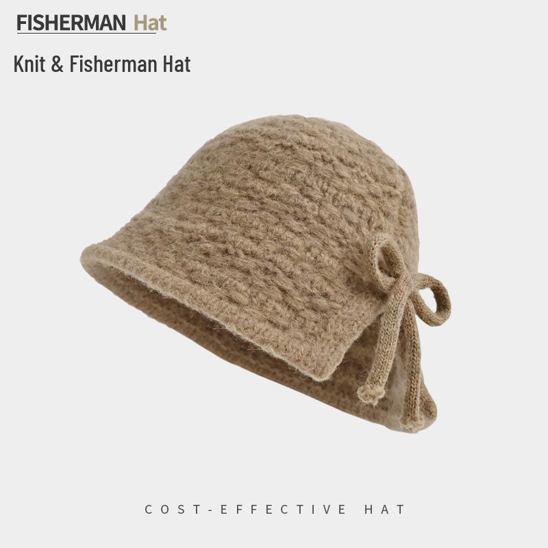 Women's Winter Wool Felt Fisherman Hat – Warm, Ear-Protecting Bucket Style for Large Heads, Slim Face Design