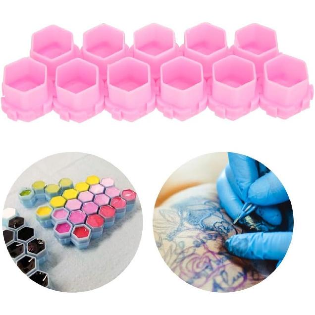 200Pcs Ink Cups, Honeycomb Shape Splicable Pigment Holder Cups Supplies for Artists and Beginners