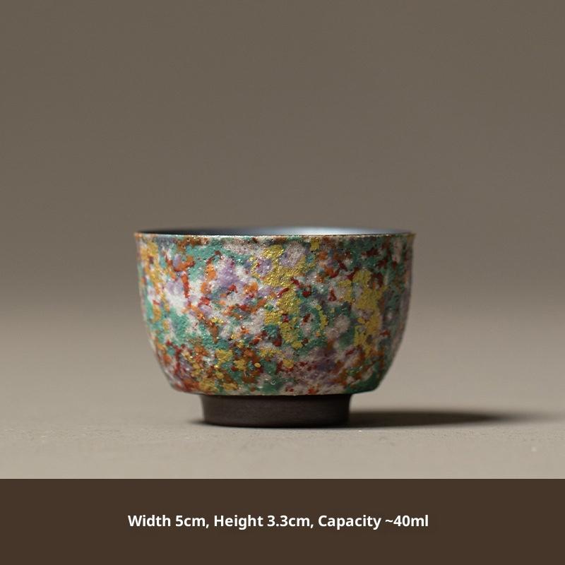 

Colorful Gold Sprinkled Old Rock Clay Teacup Personal Cup Rock Mineral Master Cup Chinese Style Ceramic Household Mug Tea Cup 200ml