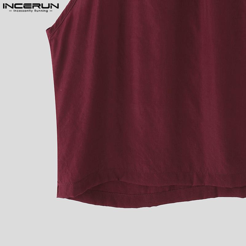 INCERUN Maiouri fără mâneci cu decolteu adânc pentru bărbați, de petrecere, casual, largi, tricouri de corp