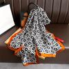 New geometric printing large size shawl four-leaf clover silk scarf imitation silk scarf versatile long scarf thin brocade