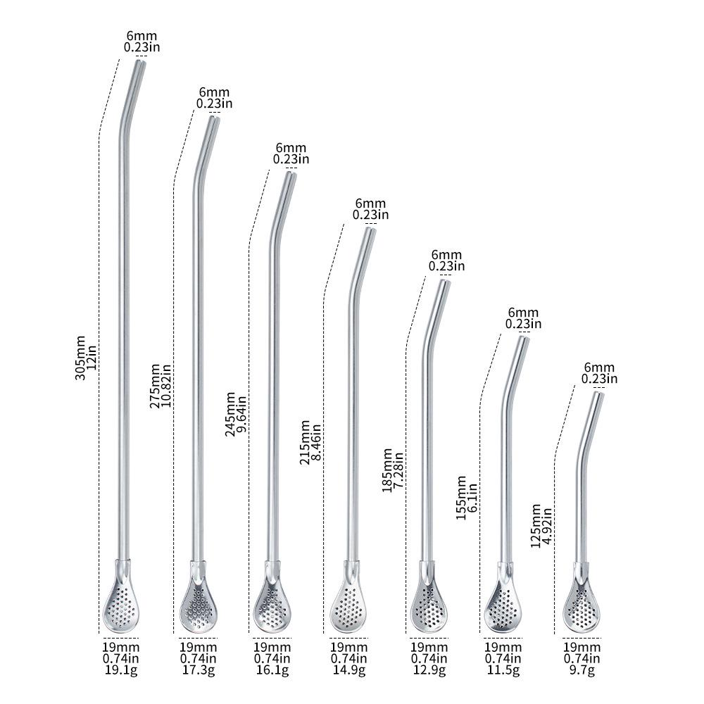 Stainless Steel Dual-Use Straw Spoon for Cocktails and Tea