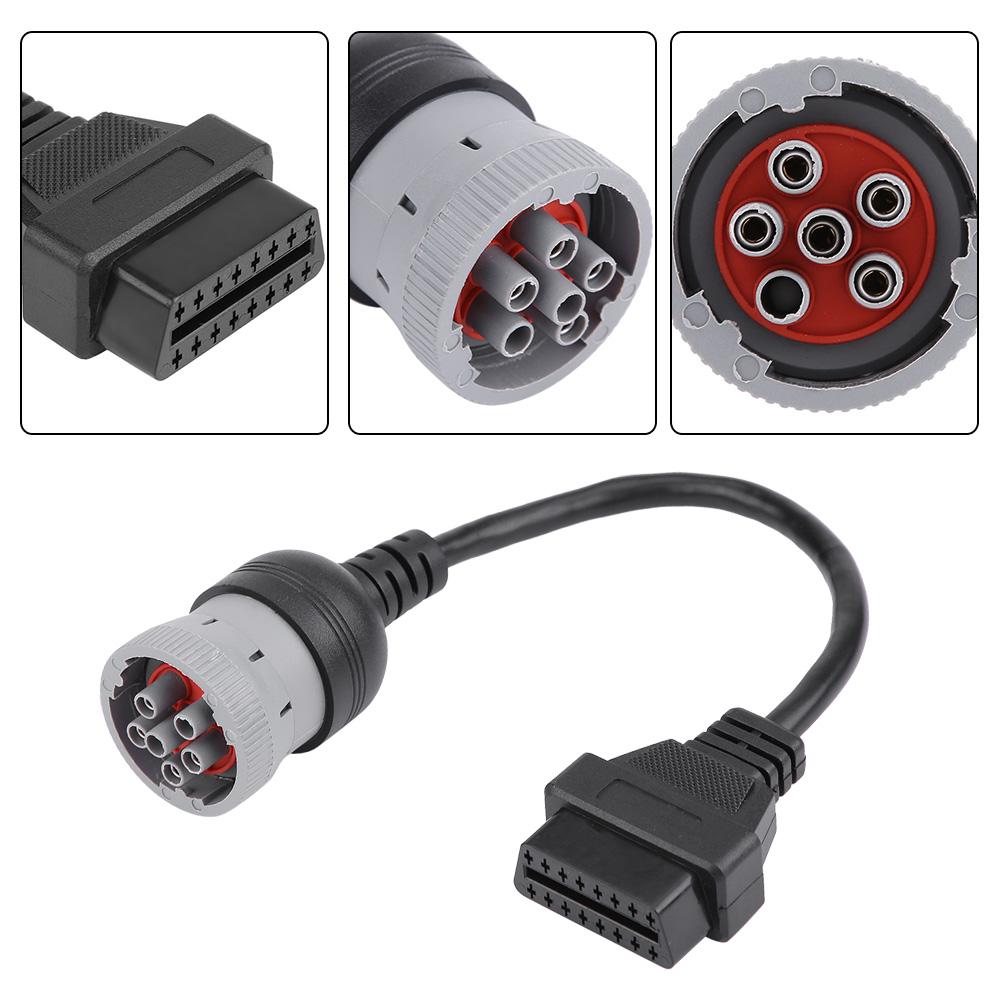 Truck Diagnose Interface Female 16 Pin   6 Pin Adapter Cable for Automotive Diagnostic Tool