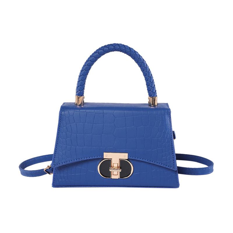 

Однотонная сумка-мессенджер с замком и темпераментом 2024 года, популярная корейская версия, простая иностранная сумка, маленькая квадратная женская сумка, повседневная