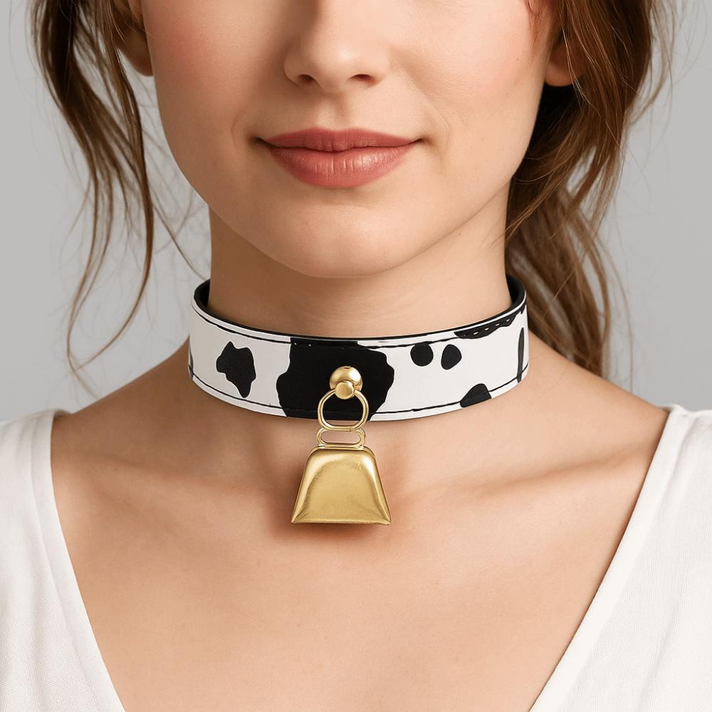 Lederglockenanhänger Halsband Verstellbare Schleifenhalsketten Neue Damen Halskette