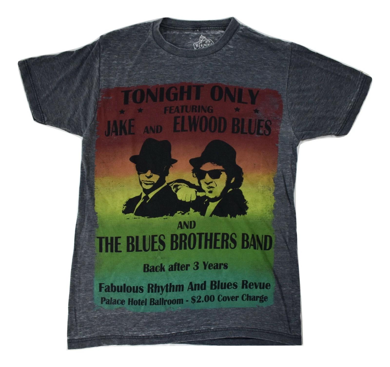 Mens Tonight Only Jake & Elwood Blues Brothers Burnout Shirt New Small XL
