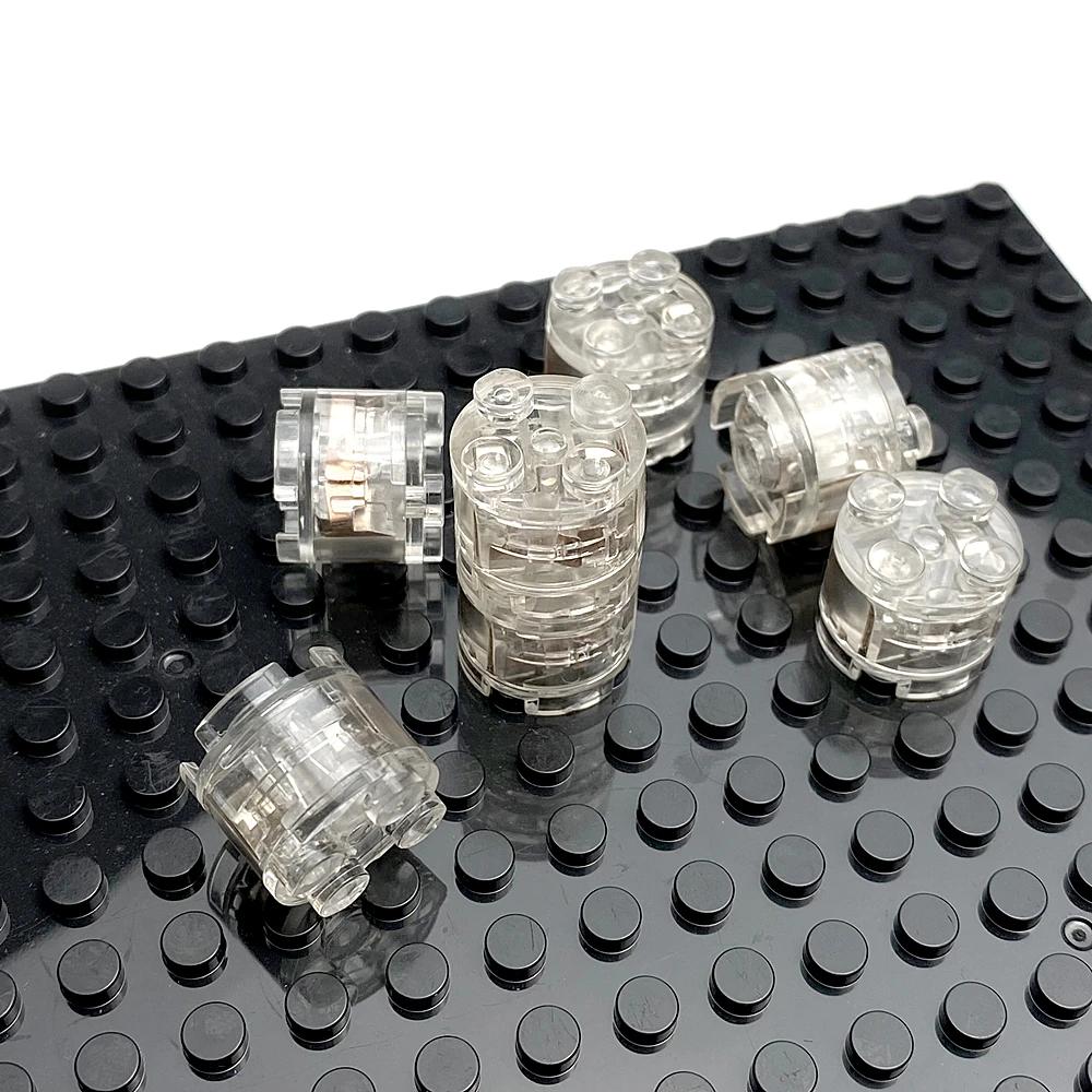 LED Light 5Pcs Brick Round 2x2 Dot Flash Color Light Emitting Classic Accessories Compatible Leduo Construction Building Blocks