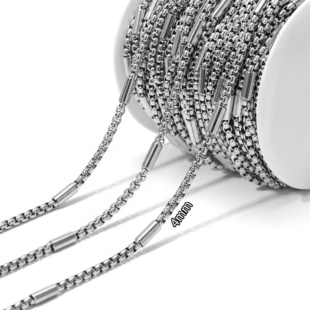 1 Meter Stainless Steel Gold Box Tube Cable Chains for DIY Necklaces Jewelry Earrings Making Bracelet Findings Supplies Bulk