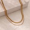 Multi-layer Stacked Chain Stainless Steel Gold-plated Double-layer Necklace Women's Fashion Niche Color-preserving Thin Chain O-chain New