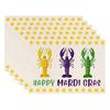 4/6pcs Joyful Mardi Gras Carnival Lobster Table Mats Crayfish Table Mats for Indoor And Outdoor Home Celebrations Kitchen Dining