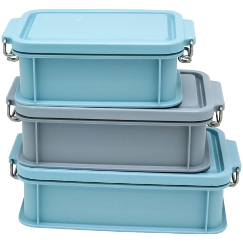 OSK EARTHY Container Lunch Box with Dividers, 750ml, Mint Green, Made in Japan, CNT-750