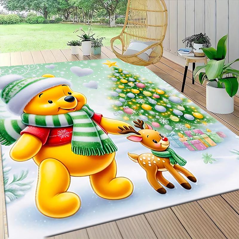 Christmas Winnie Pooh Deer Carpet Rug Soft Washable Anti Slip Home Living Room Sofa Mats Personalized Christmas Rug