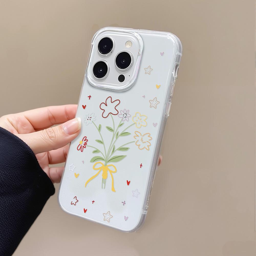 Painted Phone Case for iPhone 12 13 15 16 iPhone 16 12 13 14 15 Pro  14 15 16 Pro Max Coverage Shockproof Anti-Fingerprint Fresh Style Protective Case