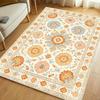 Retro Countryside Flower Area Rug Soft Non Slip Washable Floor Carpet for Living Room Bedroom Study Home Decor