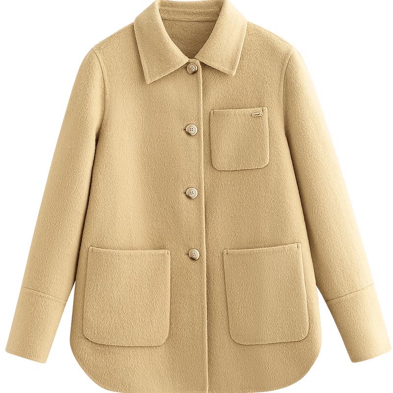 INMAN Women's Alpaca Blend Double-faced Wool Shirt Jacket