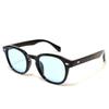 [FashionBerry] Black X Light Blue Sunglasses for Men and Women, Boston Style, Keyhole Bridge, 99% UV Protection, Lightweight, Classic Design, Colored