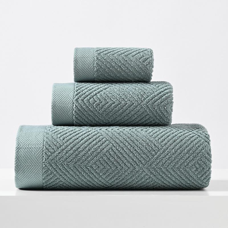 Set 3 Pieces All Cotton Class A Bath Towel Set Household Thickened Water Absorption Antibacterial Beach Towel Soft Skin Friendly