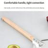 Practical Wood Handle Pizza Shovel 430 Stainless Steel With Large Perforated Pizza Peels For Easy Serving