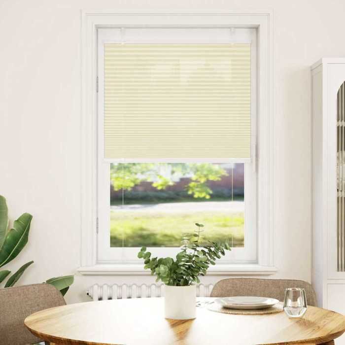 VidaXL Store plissé crème 80x100 cm largeur du tissu 79,4 cm polyester, store plissé de fenêtre, store accordéon, store 4015275