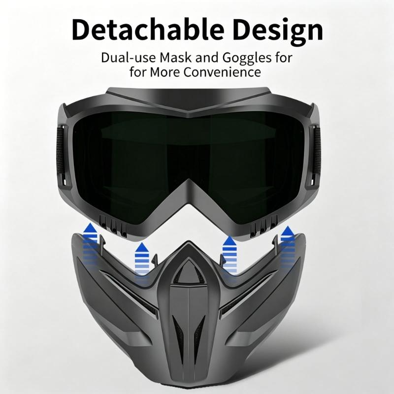 Breathable Full Face Protective Goggles For Welding And Outdoor Activity Featuring Impact Resistant Design And Comfortable Padding