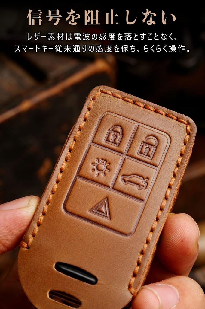 LETINGFAR Smart Key Case for Volvo Genuine Leather Key Case Key Holder for Volvo