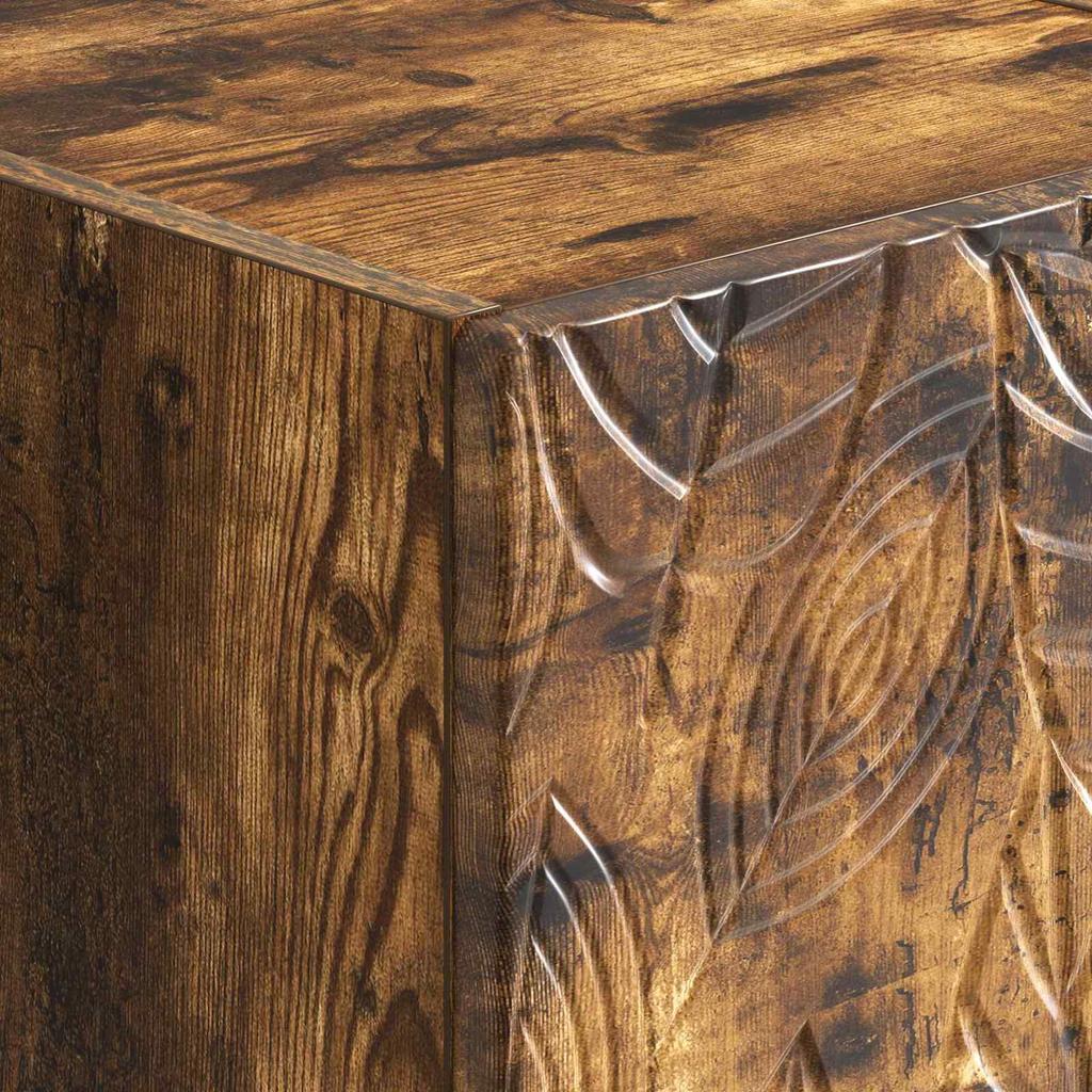 Nightstand Set of 2 Smoked Oak Finish 43 x 34.5 x 50 cm