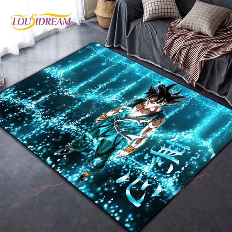 Alfombra antideslizante con dibujos de Dragon Ball Goku para suelo, alfombra cuadrada de calidad para habitación, suelo de baño y cocina extraíble, alfombra impermeable