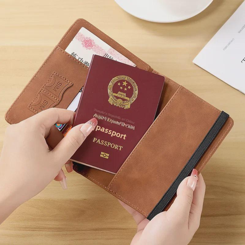 Cross-Border PU Leather RFID Travel Wallet & Passport Holder