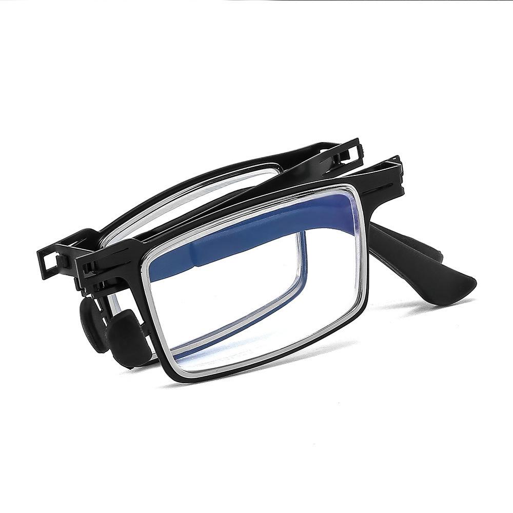 Folding Reading Glasses, Fashionable Full Frame Metal Ultra-Light And Thin Old Light Glasses, Anti-Blue Portable High Definition Glasses