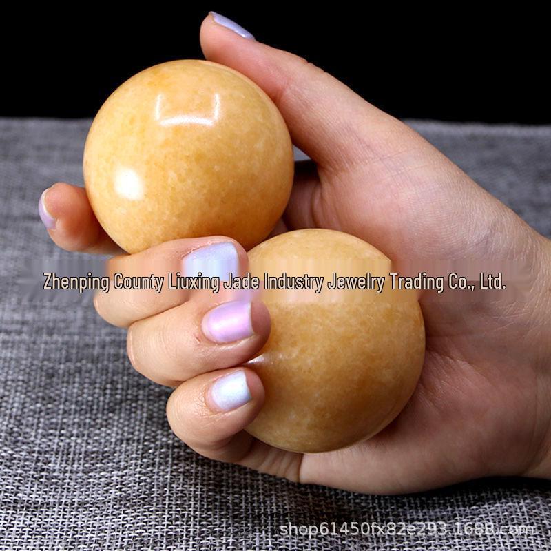 Lantian Jade Green & White Marble Hand Massage Fitness Balls