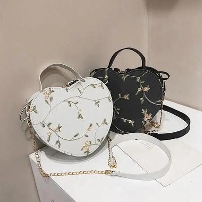 Frauen Frühling Sommer herzförmige Handtasche Umhängetaschen Reißverschluss PU Leder Schultertasche Freizeit