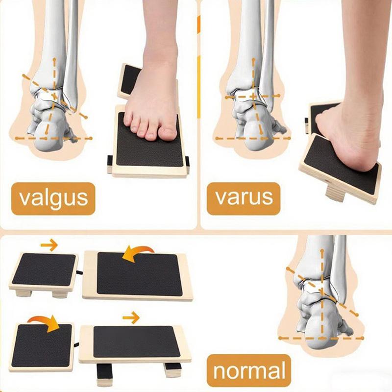 Wood Ankle Foot Strengthener with Adjustable Balance Bars for Sprained Ankle Recovery Stability Exercises Posture Correction