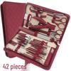 42-Piece Manicure Set: Stainless Steel Nail Clippers, Cuticle Nippers, Eyebrow Razor, Ear Pick, Foot Scraper.