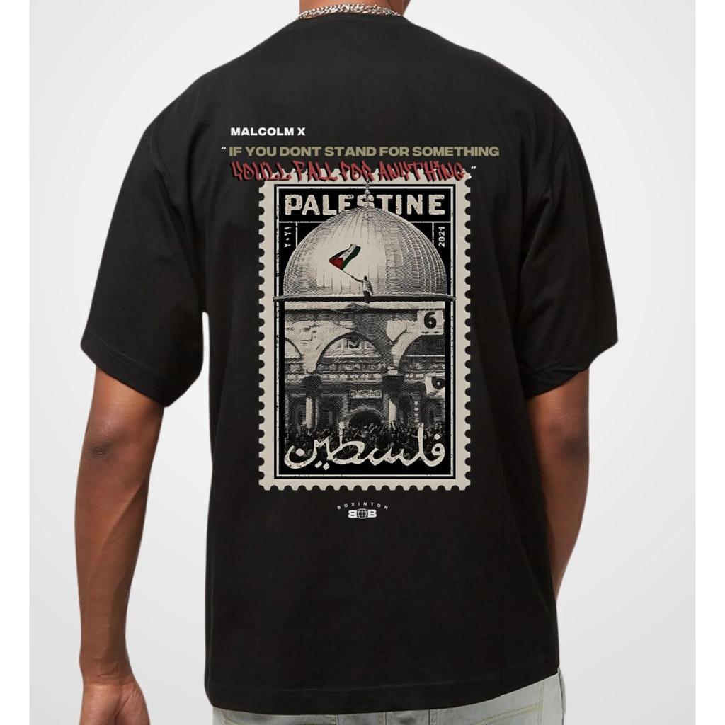 Malcom X Palestine Cotton T-Shirt Oversized Unisex Graphic Tee