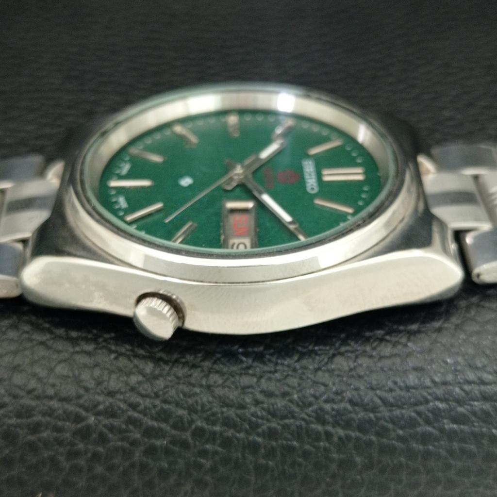 GENUINE VINTAGE SEIKO EXPO 70 AUTOMATIC JAPAN MENS GREEN DIAL WATCH A708783-1