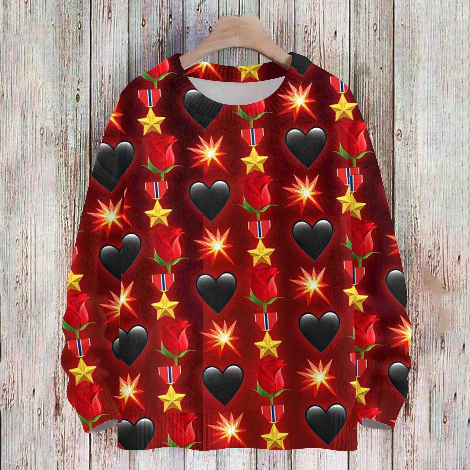 

Женская спортивная одежда ко Дню святого Валентина, вязаный свитер, милая рубашка, круглый вырез, пуловер L чёрный