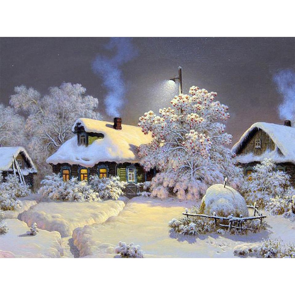 5D DIY Diamond Painting Landscape Rhinestone Picture Round Diamond Embroidery Rhinestone Mosaic Home Decoration Gift Kit