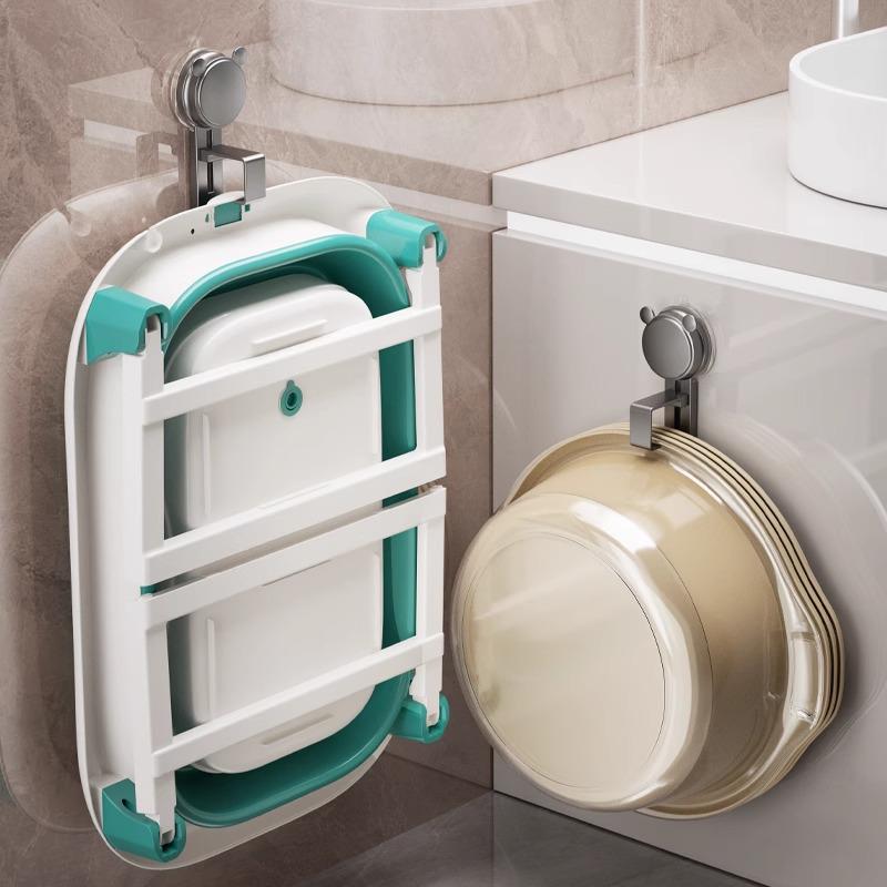 Suction Cup Bathroom Basin Hook - No-Drill Wall Mount Storage Rack