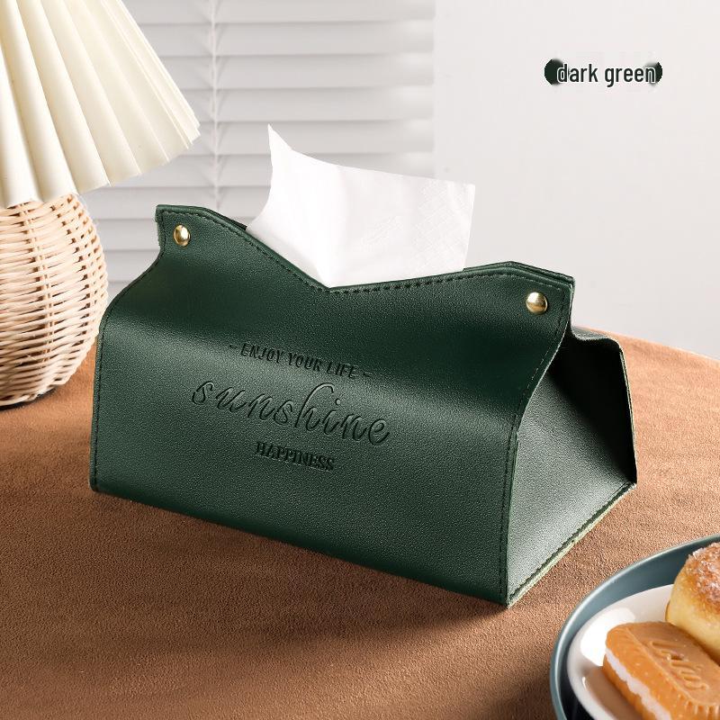 Nordic Leather Tissue Box: Creative High-End Minimalist Design for Living Room or Car Use