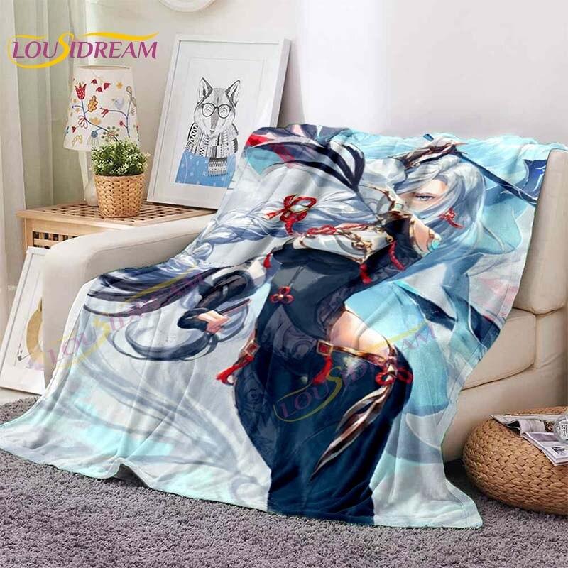 Genshin-Manta de Anime Acg de impacto, manta de juego de aventura Lumine Xiao, manta de franela, mantas Vintage, regalos para seguidores, decoración del hogar