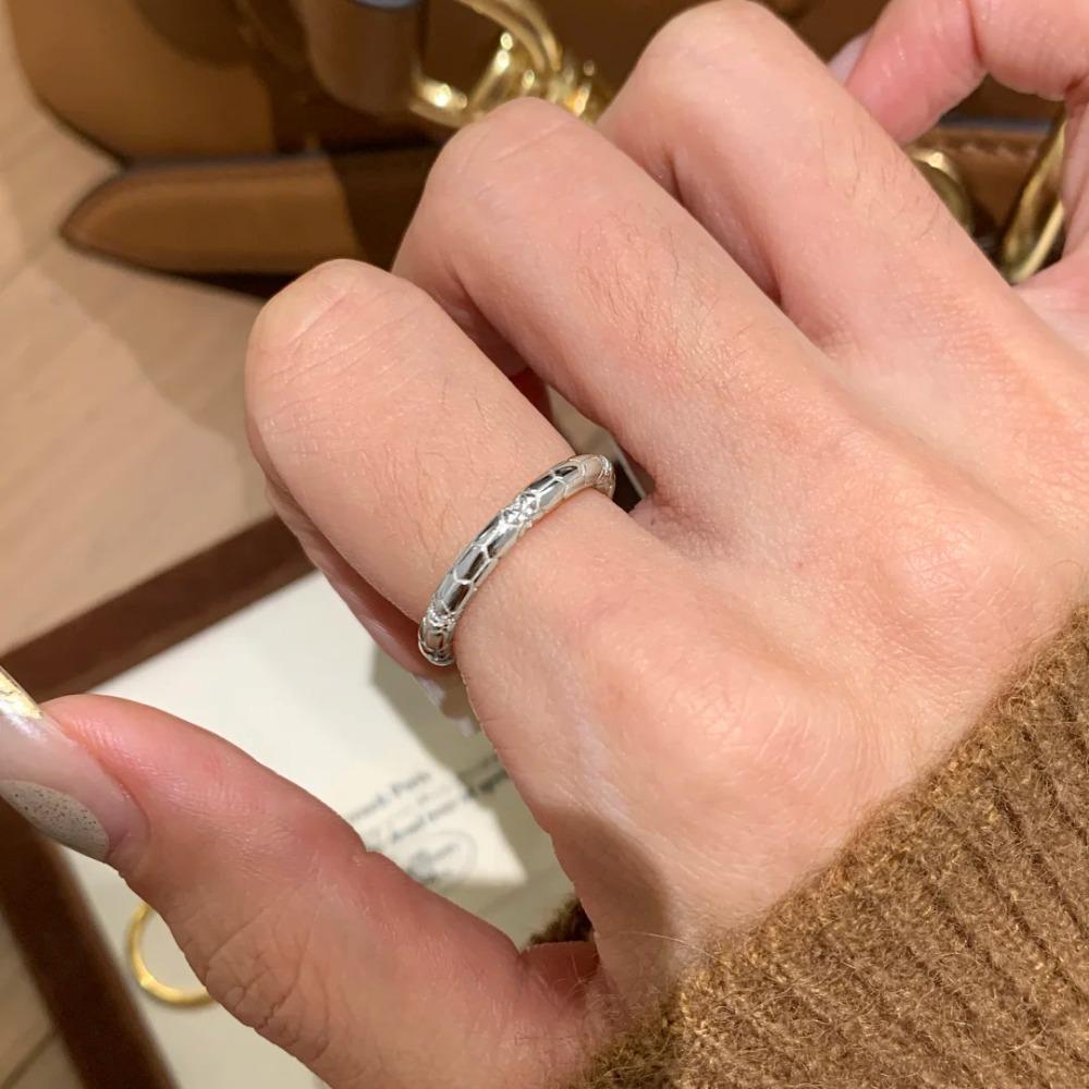 

Vintage French Style Diamond Open Snake Ring for Women Minimalist Elegant Tail Ring Luxury Fashion Jewelry adjustable
