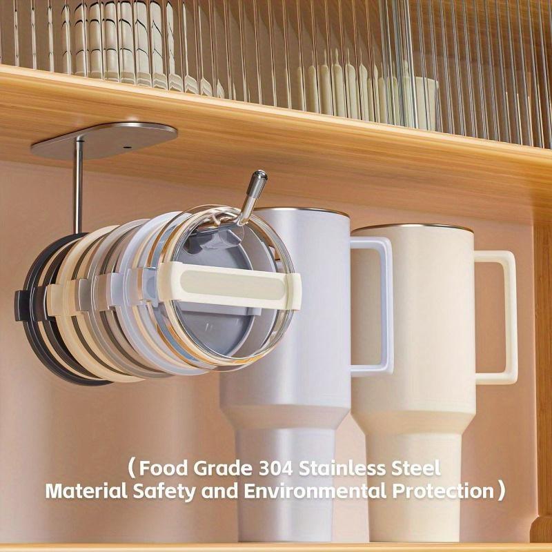 Suporte de aço inoxidável sem perfuração, filme plástico para cozinha, suporte para papel de cozinha, suporte para capa de copo de armário estilo americano, suporte para armazenamento