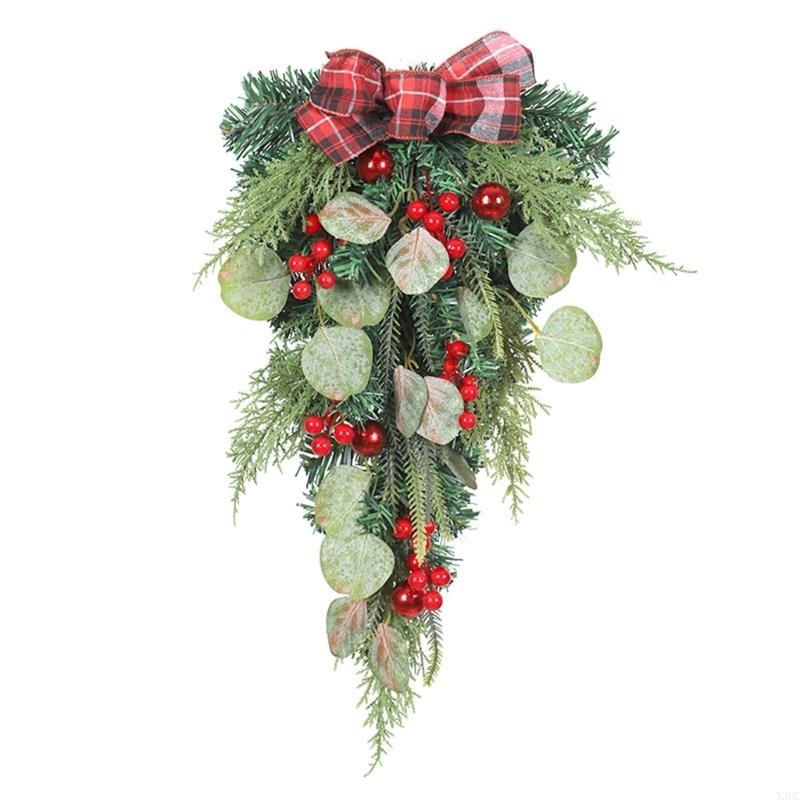 Christmas Wreath Christmas Hanging Front Door Wall Decor Xmas Decorations Wreath X3UC