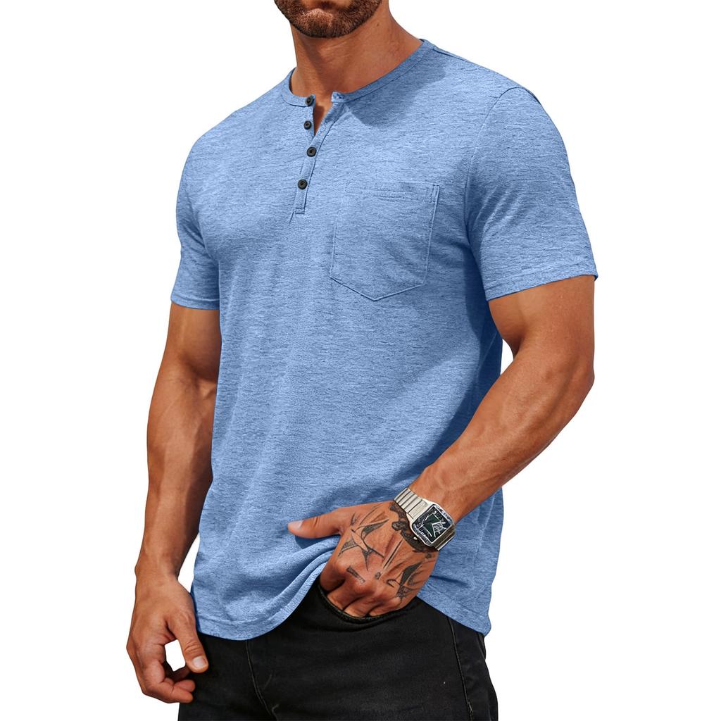 Henley Shirts for Men Mens Short Sleeve Henley Shirts Summer Shirts for Men Short Sleeve Henley Shirts for Men Casual Style