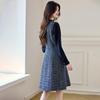 Sanpowa Elegant A-Line Long Sleeve Dress